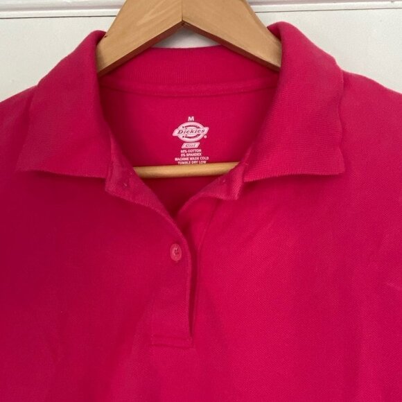 DICKIES Pink Short Sleeve Polo Shirt Womens Size Medium Good Condition - Picture 4 of 5